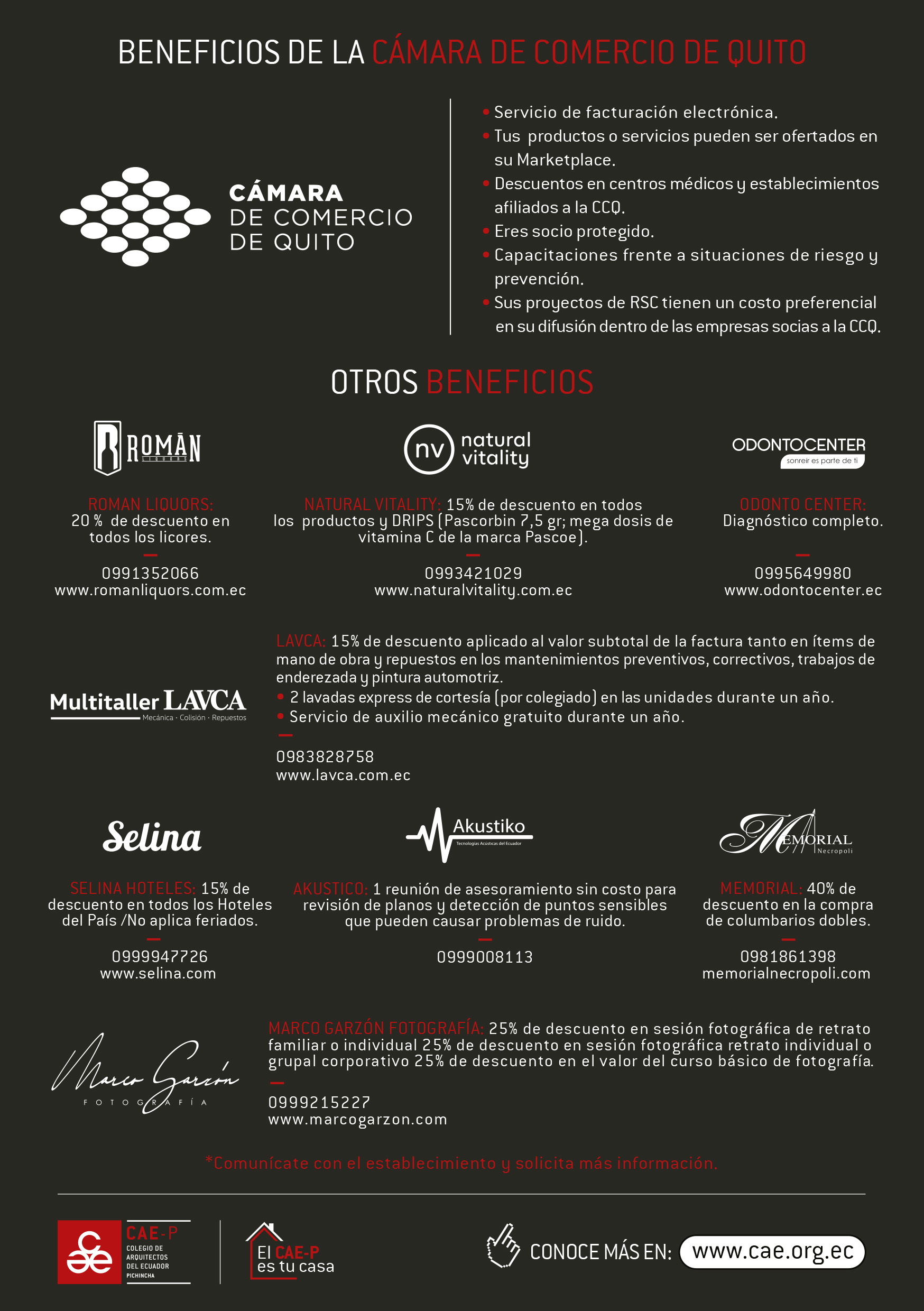 flyer beneficios CAEP